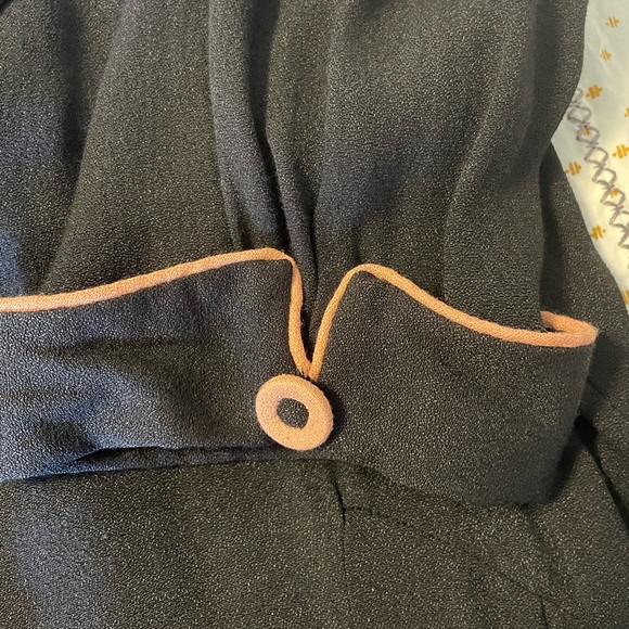 Vintage 80s Eileen West size 10 dress inspired by 40s era fabric covered buttons - Picture 5 of 8